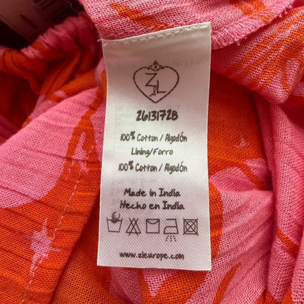 Z&L Dress Womens S Pink‎ Cotton Hawaiian Floral Cut Out Beaded Plunge Neck NWT - Picture 9 of 16
